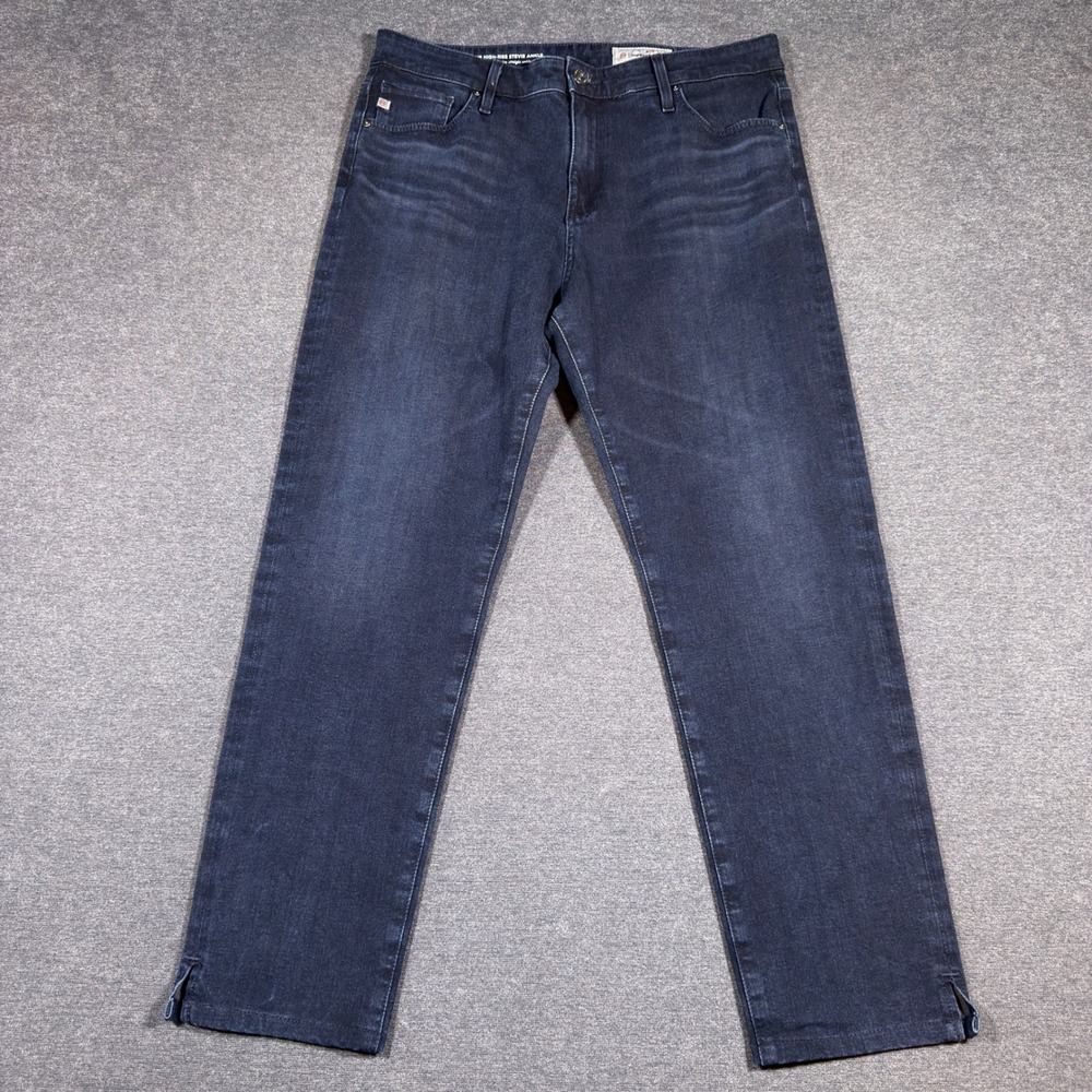 AG Jeans The High-Rise Stevie Ankle Women 32R Blue Slim Straight Anthropologie